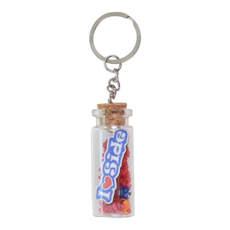 Side Themed Collectible Glass Bottle Shape Keychain - 10