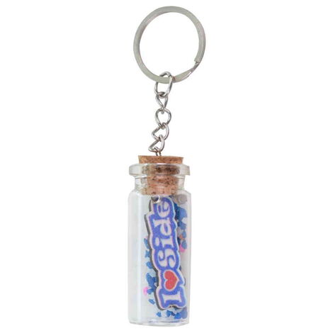 Side Themed Collectible Glass Bottle Shape Keychain - 11