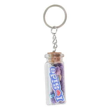 Side Themed Collectible Glass Bottle Shape Keychain - 12