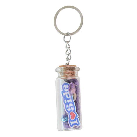 Side Themed Collectible Glass Bottle Shape Keychain - 12