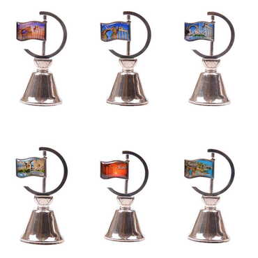 Side Themed Collectible Souvenir Double Side Metal Spinner Flag Bell 44x96 mm - 2