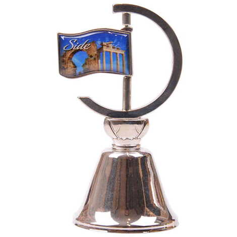 Side Themed Collectible Souvenir Double Side Metal Spinner Flag Bell 44x96 mm - 4