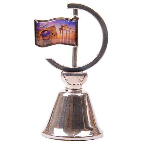 Side Themed Collectible Souvenir Double Side Metal Spinner Flag Bell 44x96 mm - 7