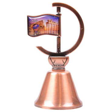 Side Themed Collectible Souvenir Double Side Metal Spinner Flag Bell - Bronze Color - 5