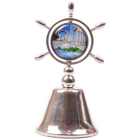 Side Themed Collectible Souvenir Double Side Metal Spinner Rudder Bell 44x92 mm - 6