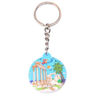 Side Themed Customised UV Printed Plastic Base Square Keyring 38x100 mm - 3