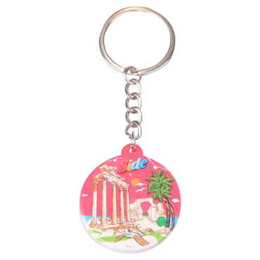 Side Themed Customised UV Printed Plastic Base Square Keyring 38x100 mm - 6