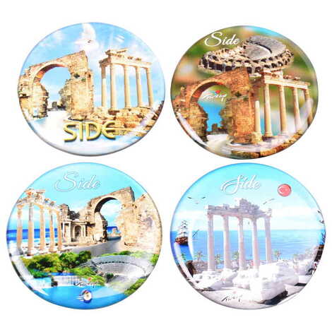 Side Themed Epoxy Dome Round Souvenir Fridge Magnet 67 mm - 2