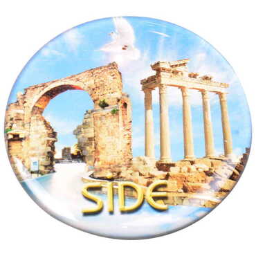 Side Themed Epoxy Dome Round Souvenir Fridge Magnet 67 mm - 3