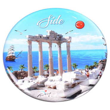 Side Themed Epoxy Dome Round Souvenir Fridge Magnet 67 mm - 4