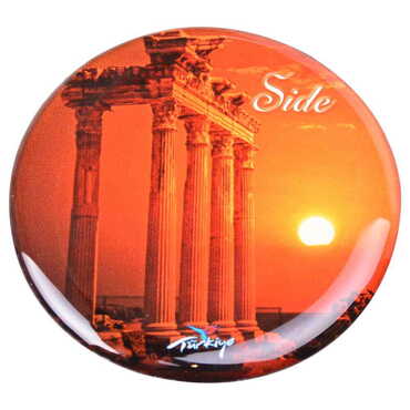 Side Themed Epoxy Dome Round Souvenir Fridge Magnet 67 mm - 7