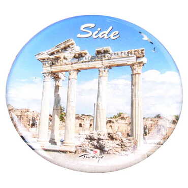 Side Themed Epoxy Dome Round Souvenir Fridge Magnet 67 mm - 9