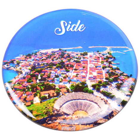 Side Themed Epoxy Dome Round Souvenir Fridge Magnet 67 mm - 10