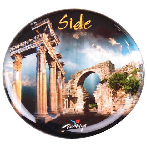 Side Themed Epoxy Dome Round Souvenir Fridge Magnet 67 mm - 13