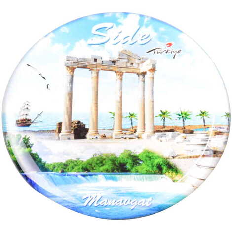 Side Themed Epoxy Dome Round Souvenir Fridge Magnet 67 mm - 17