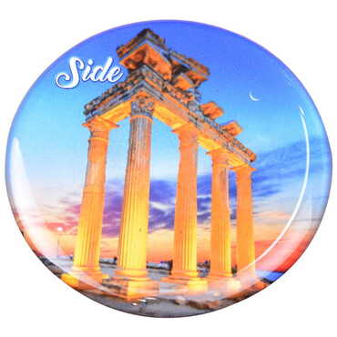 Side Themed Epoxy Dome Round Souvenir Fridge Magnet 67 mm - 19