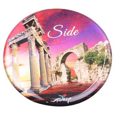 Side Themed Epoxy Dome Round Souvenir Fridge Magnet 67 mm - 20