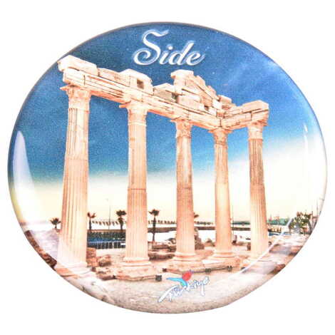 Side Themed Epoxy Dome Round Souvenir Fridge Magnet 67 mm - 21