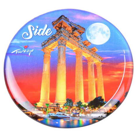 Side Themed Epoxy Dome Round Souvenir Fridge Magnet 67 mm - 22