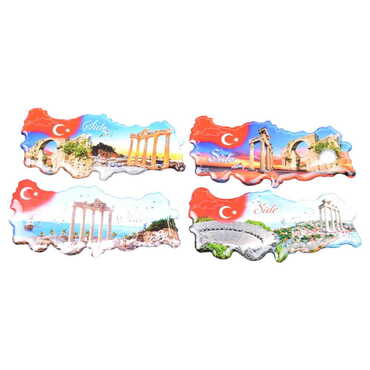 Side Themed Epoxy Dome Turkey Map Shaped Souvenir Fridge Magnet - 2