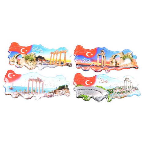 Side Themed Epoxy Dome Turkey Map Shaped Souvenir Fridge Magnet - 2