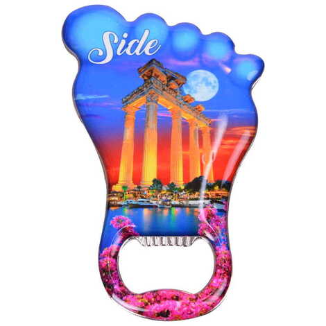 Side Themed Foot Shaped Metal Magnetic Bottle Opener 100x59 mm - 4