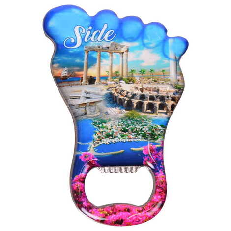 Side Themed Foot Shaped Metal Magnetic Bottle Opener 100x59 mm - 6