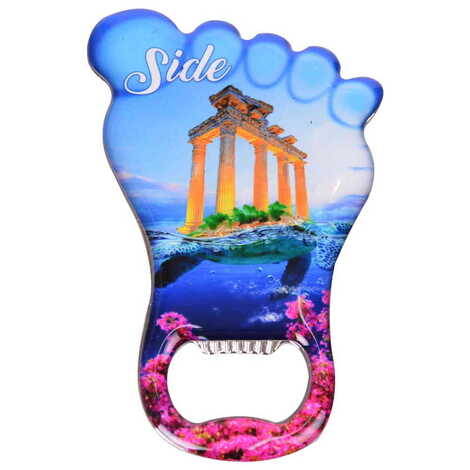 Side Themed Foot Shaped Metal Magnetic Bottle Opener 100x59 mm - 8