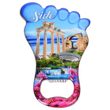 Side Themed Foot Shaped Metal Magnetic Bottle Opener 100x59 mm - 9