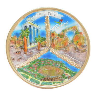 Side Themed Local Themed Ceramic Crystal Plate 20 cm - 7