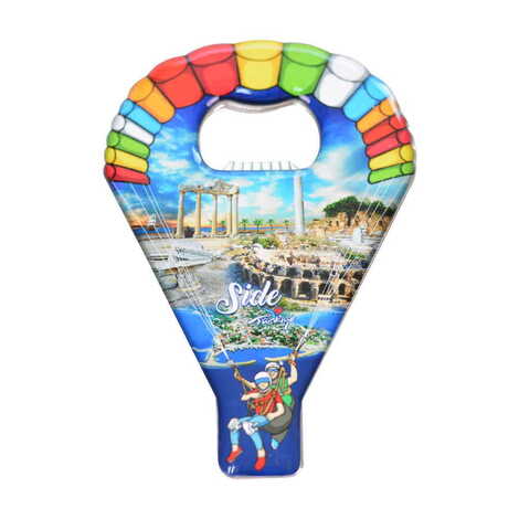 Side Themed Parachute Shaped Metal Magnetic Opener 113x75 mm - 4