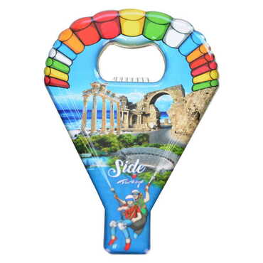 Side Themed Parachute Shaped Metal Magnetic Opener 113x75 mm - 5