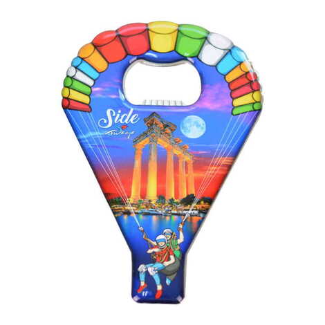 Side Themed Parachute Shaped Metal Magnetic Opener 113x75 mm - 7