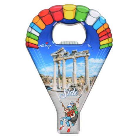 Side Themed Parachute Shaped Metal Magnetic Opener 113x75 mm - 8