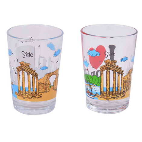 Side Themed Printed Water Glass Set of 6 Pcs - 4