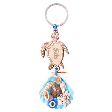 Side Themed Sea Shell Shaking Keychain - 5