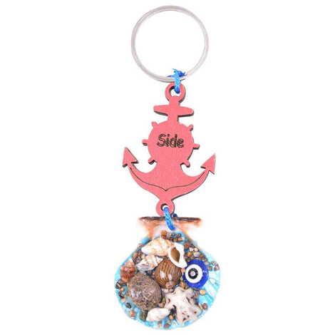 Side Themed Sea Shell Shaking Keychain - 7