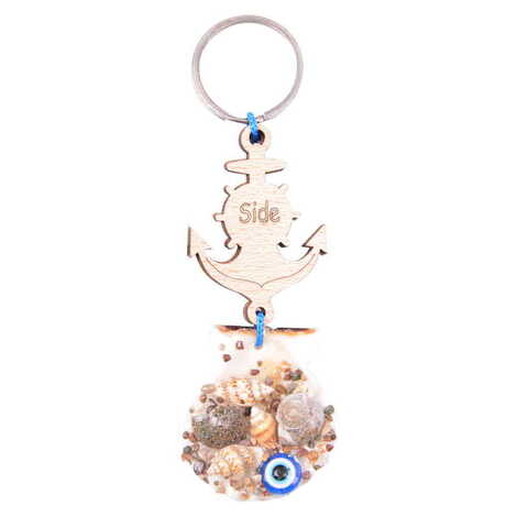 Side Themed Sea Shell Shaking Keychain - 8