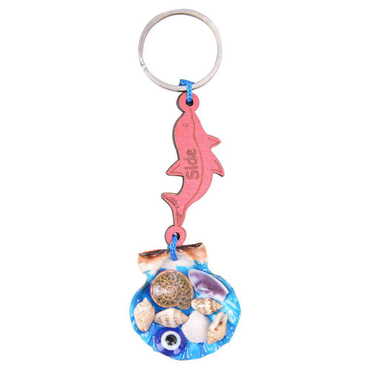 Side Themed Sea Shell Shaking Keychain - 10