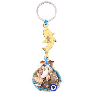 Side Themed Sea Shell Shaking Keychain - 11