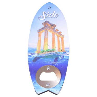 Side Themed Surf Board Shaped Printed MDF Wooden Bottle Opener 185x72 mm - 4