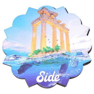 Side Themed Wooden Customised Souvenir Coaster 90mm - 10