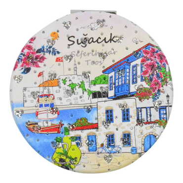 Sığacık Themed Custom Printed Round Pocket Mirror - 7