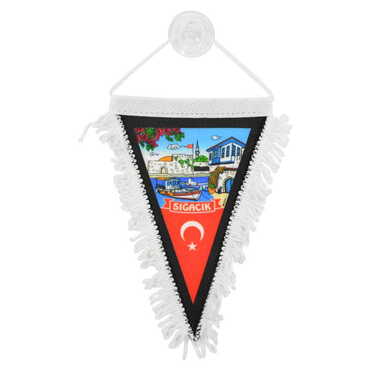 Sığacık Themed Custom Printed Triangular Pennant 10X15Cm - 3