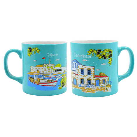 Sığacık Themed Customised Serigraphy Printed Ceramic Mug 82x90 mm - 9