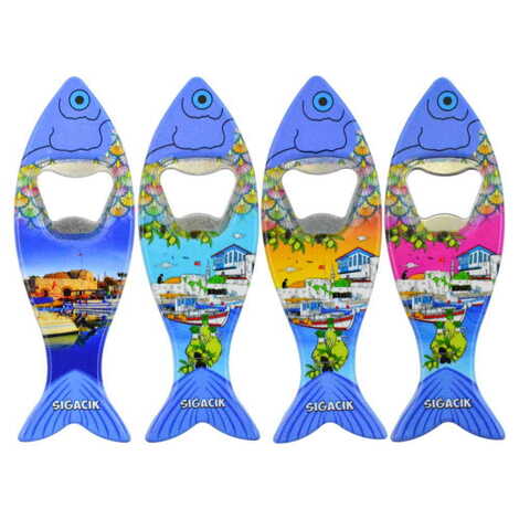 Sığacık Themed Customised UV Printed Fish Shape Printed Plastic Base Bottle Opener 42x130 mm - 4