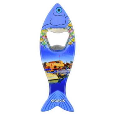 Sığacık Themed Customised UV Printed Fish Shape Printed Plastic Base Bottle Opener 42x130 mm - 5