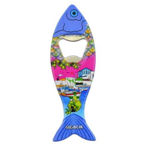 Sığacık Themed Customised UV Printed Fish Shape Printed Plastic Base Bottle Opener 42x130 mm - 6