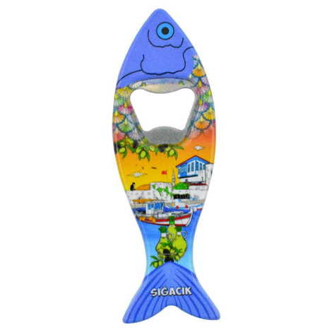 Sığacık Themed Customised UV Printed Fish Shape Printed Plastic Base Bottle Opener 42x130 mm - 7