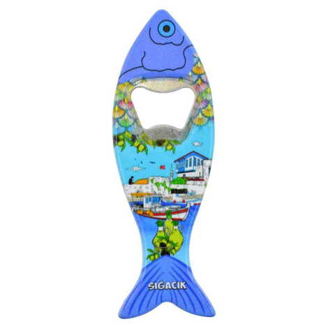 Sığacık Themed Customised UV Printed Fish Shape Printed Plastic Base Bottle Opener 42x130 mm - 8